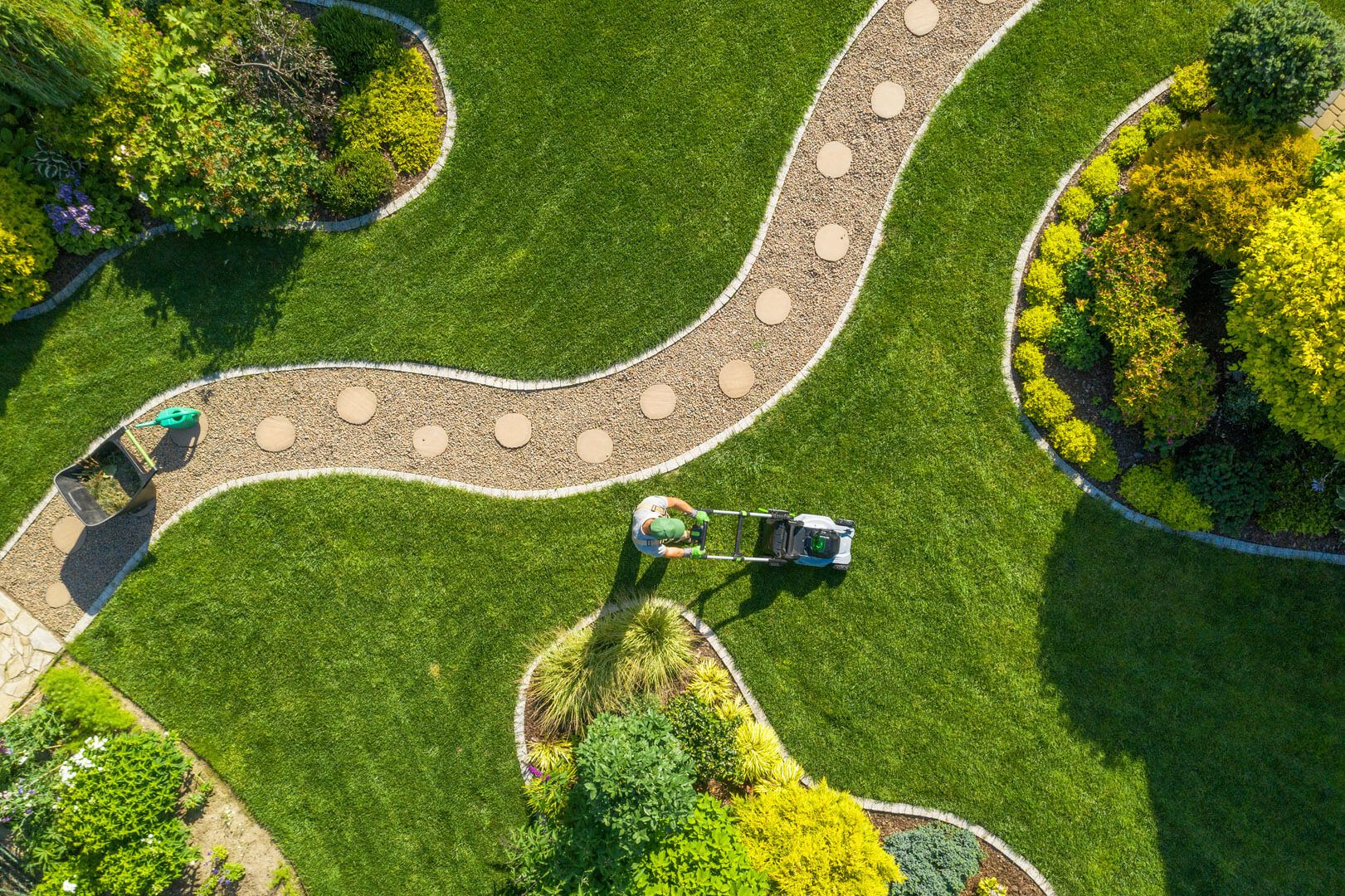 Garten aus der Vogelperspektive